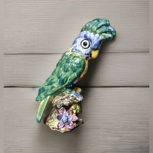 Vintage Stangl USA Pottery Parrot Cockatoo Bird Figurine #3580 Artist TVF